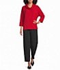 Ali Miles Petite Size Cowl Neck 3/4 Dolman Sleeve Popover Top - Image 3