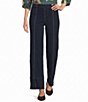 Ali Miles Petite Size Denim Wide Leg Elastic Waistband Pull-On Pants - Image 1
