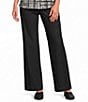 Ali Miles Petite Size Knit Straight Leg Pull-On Pant - Image 1