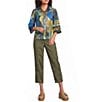 Ali Miles Petite Size Woven Drawstring Button Detail Hem Pants - Image 4