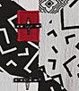 Ali Miles Petite Size Woven Geometric Abstract Print Wire Collar 3/4 Sleeve Button-Front Tunic, Color:Black/White - Image 4