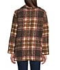 Ali Miles Plaid Printed Boucle Shawl Collar Long Sleeve Open Front Jacket, Color:Plaid Multi - Image 2