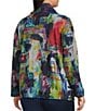 Ali Miles Plus Size Abstract Print Brushed Knit Cinched Cowl Neck Long Sleeve Pullover, Color:Multi - Image 4
