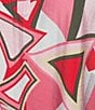 Ali Miles Plus Size Abstract Print Wire Collar 3/4 Cinch Tie Sleeve Tunic, Color:Multi Blush - Image 6