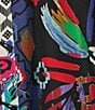 Ali Miles Plus Size Abstract Printed Woven Wire Collar 3/4 Sleeve Button Front Tunic, Color:Abstract Multi - Image 10