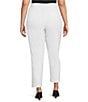 Color:White - Image 2 - Plus Size Basic Pull On Skinny Ankle Pants