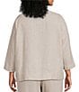 Ali Miles Plus Size Coordinating Round Neck 3/4 Sleeve Cinched Tie Front Hem Top - Image 2