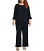 Ali Miles Plus Size Coordinating Wide Leg Pull-On Pants - Image 3