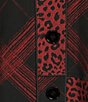 Ali Miles Plus Size Knit Jacquard Multi Abstract Wire Collar 3/4 Sleeve Button Front Shirt - Image 4