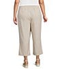 Ali Miles Plus Size Linen Blend Wide Leg Pull-On Cropped Pants - Image 2