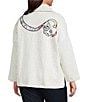 Ali Miles Plus Size Novelty Animal Cat Print Quilted Knit Popover Tunic, Color:Gray Animal - Image 4