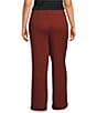 Ali Miles Plus Size Textured Knit Wide Leg Elastic Waistband Pull-On Coordinating Pants - Image 2
