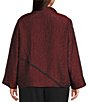 Ali Miles Plus Size Textured Woven Jacquard Point Collar Long Sleeve Button Front Jacket - Image 2