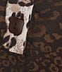 Ali Miles Plus Size Woven Animal Print Point Collar 3/4 Sleeve Contrast Trim Hi-Low Hem Tunic, Color:Multi Animal Print - Image 6