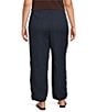 Ali Miles Plus Size Woven Drawstring Button Detail Hem Pants - Image 2