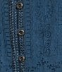 Ali Miles Plus Size Woven Embroidered Motif V-Neck 3/4 Sleeve Handkerchief Button Front Top - Image 4