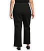 Ali Miles Plus Size Woven Flat Front Straight Leg Ankle Length Front Pintuck Pull-On Pants - Image 2