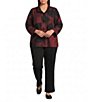 Ali Miles Plus Size Woven Flat Front Straight Leg Ankle Length Front Pintuck Pull-On Pants - Image 3