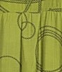 Ali Miles Plus Size Woven Geometric Print Point Collar 3/4 Sleeve Button-Front Tunic, Color:Olive/Black - Image 5