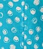 Color:Blue - Image 3 - Plus Size Woven Polka Dots Print V-Neck Short Sleeve A-Line Dress