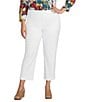 Ali Miles Plus Size Woven Pull-On Crop Straight Leg Pants - Image 1