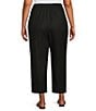 Ali Miles Plus Size Woven Side-Button Detail Hem PUll-On Ankle Pants - Image 2