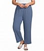 Ali Miles Plus Size Woven Wide-Leg Pull-On Cropped Pants - Image 1