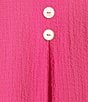 Ali Miles Plus Size Woven Wire Collar 3/4 Sleeve Button-Front Tunic, Color:Blossom - Image 6