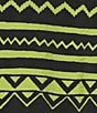 Ali Miles Plus Size Woven Zig-Zag Harmony Print Point Collar 3/4 Roll-Tab Sleeve Asymmetric Hem Button Front Tunic, Color:Citron - Image 4