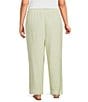 Ali Miles Plus Size Yarn-Dyed Striped Drawcord Cropped Pants - Image 2