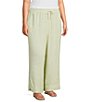 Ali Miles Plus Size Yarn-Dyed Striped Drawcord Cropped Pants - Image 3