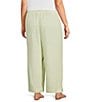 Ali Miles Plus Size Yarn-Dyed Striped Drawcord Cropped Pants - Image 4