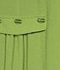 Ali Miles Point Collar 3/4 Sleeve Button Front Tunic, Color:Lime - Image 4