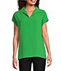 Ali Miles Point Collar Cap Sleeve Popover Tunic,All Products : American Fashion Style Bags On Sale