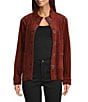 Ali Miles Point Collar Long Sleeve Button Front Jacket, Color:Brick - Image 1