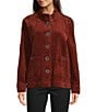 Ali Miles Point Collar Long Sleeve Button Front Jacket, Color:Brick - Image 2