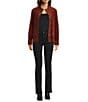 Ali Miles Point Collar Long Sleeve Button Front Jacket, Color:Brick - Image 4