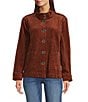 Ali Miles Point Collar Long Sleeve Button Front Jacket, Color:Spice - Image 1