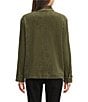 Ali Miles Point Collar Long Sleeve Button Front Jacket, Color:Deep Olive - Image 3