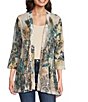 Ali Miles Printed Open Front 3/4 Sleeve Kimono,All Products : American Fashion Style Bags On Sale
