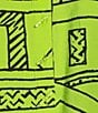 Ali Miles Printed Wire Collar 3/4 Sleeve Button Front Side Slit Tunic, Color:Apple Green - Image 6