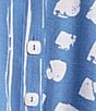 Ali Miles Printed Wire Collar 3/4 Sleeve Button-Front Tunic, Color:Blue - Image 4