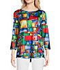 Ali Miles Reversible Round Neck 3/4 Sleeve Hi-Low Tunic,All Products : American Fashion Style Bags On Sale