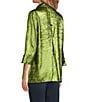 Ali Miles Shimmer Wire Collar 3/4 Sleeve Button Front Tunic, Color:Soft Olive - Image 4