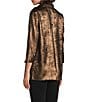 Ali Miles Shimmer Wire Collar 3/4 Sleeve Button Front Tunic, Color:Copper - Image 4