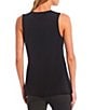 Color:Black - Image 2 - Crepe Luxe Sleeveless Round Neck Tank