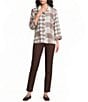 Ali Miles Solid Woven Skinny Leg No Waist Pull-On Ankle Pants - Image 4