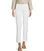 Color:White - Image 1 - Solid Woven Skinny Leg No Waist Pull-On Ankle Pants