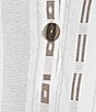 Ali Miles Stripe Dotted Geometric Linen Blend Wire Collar 3/4 Roll-Tab Sleeve Tunic, Color:French Almond - Image 6