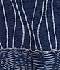 Ali Miles Texture Jacquard Blue Mist Print Round Neck 3/4 Sleeve Pullover Top - Image 4
